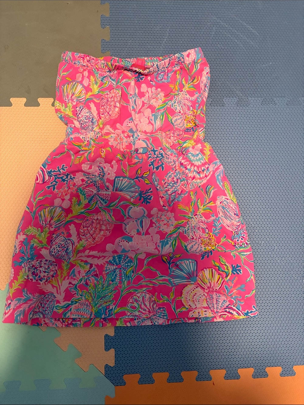 Lilly Pulitzer Hot Pink Multi Floral Strapless Dress - Picture 4 of 4